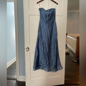 Jessica McClintock for Gunne Sax Millennium 2000 blue strapless formal gown 7